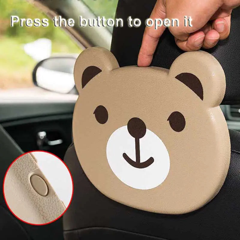 Car Seatback Tray with Folding Cartoon Drink Holder