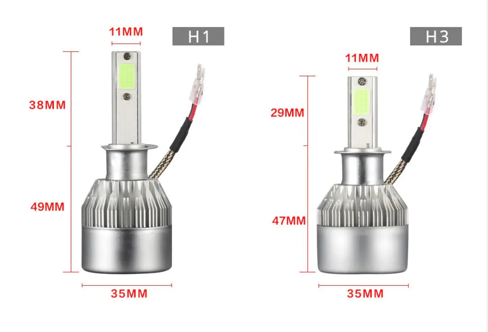 C6 36W LED Car Headlights with Integrated Cooling Fan