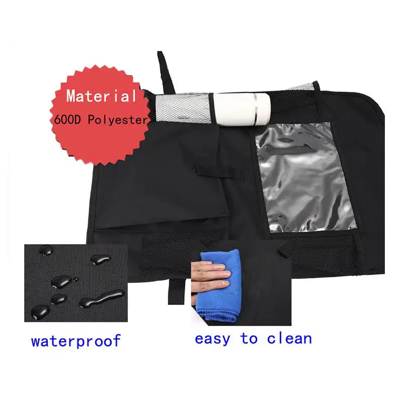 Car Seatback Organizer with Cup Holder - Travel Accessory