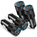 USB C Car Charger 38W Multi Dual Port PD&QC 3.0 Fast Charging 12V Car Power Adapter Plug Boxeroo Auto Cargador Carro Cigarette Lighter Compatible for iPhone 15 Pro/Max/ Samsung Galaxy (4 Pack)