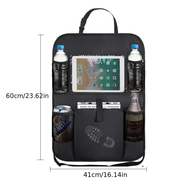 Car Seatback Organizer with Cup Holder - Travel Accessory